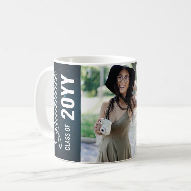 Brilliant Modern Classic Photo Graduation Party Coffee Mug (Front Left)
