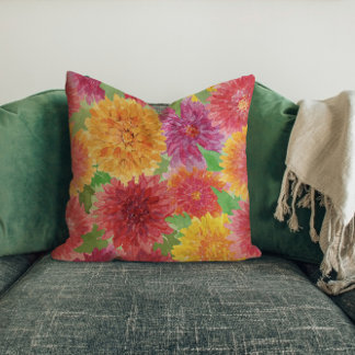Brilliant Multi-coloured Chrysanthemum Cushion
