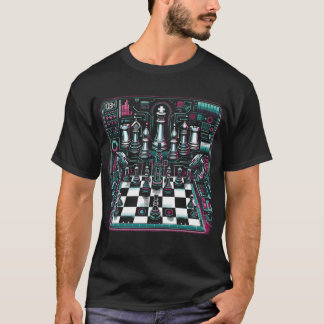 Brilliant Neon Chess Design T-shirt