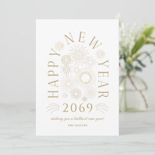 Brilliant New Year Firework Business Greeting Card