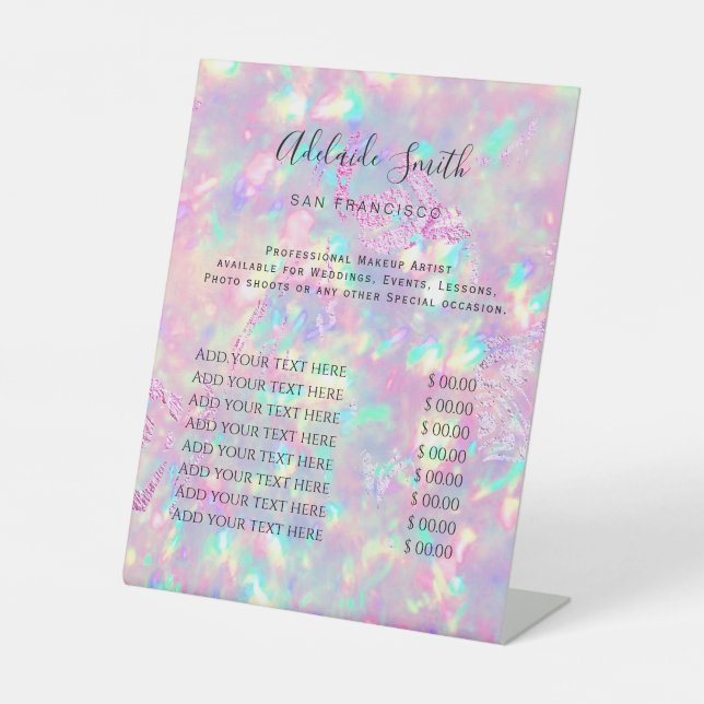 brilliant opal price list Pedestal Sign (Front)