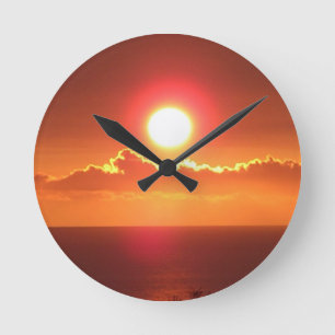 Brilliant Orange Sunset Sky Wall Clock