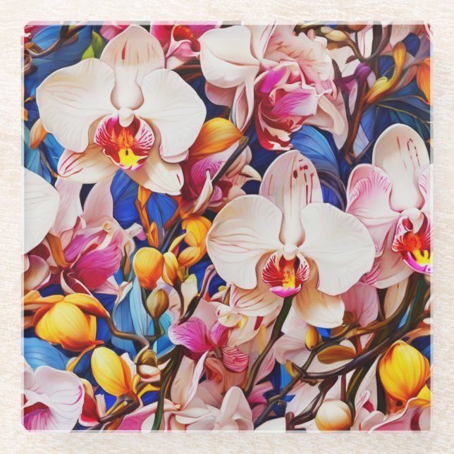 Brilliant Orchid Glass Coaster (Front)