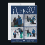 Brilliant Oy To The World 4 Photo Holiday Card<br><div class="desc">A modern handwritten script to celebrate the Festival of Lights. Easy to customise with four of your favourite photos and message.</div>