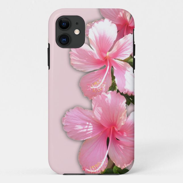 Brilliant Pink Hawaiian Hibiscus Flowers Case-Mate iPhone Case (Back)