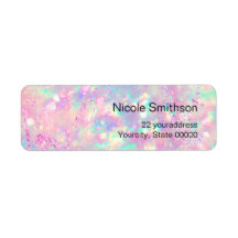 brilliant pink opal background  labels