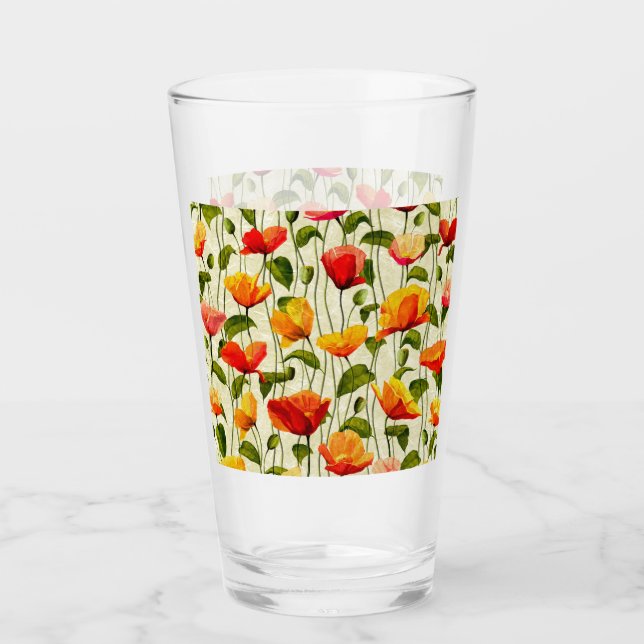 Brilliant Poppies Glass (Front)