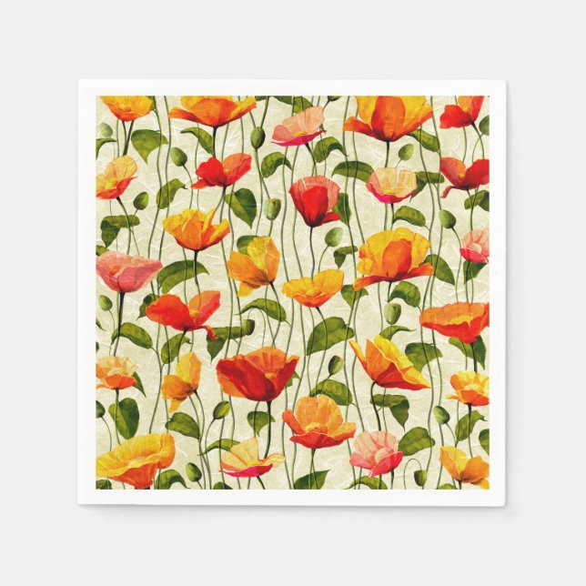 Brilliant Poppies Napkin (Front)