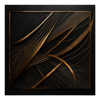 Brilliant Poster Copper Line on Black