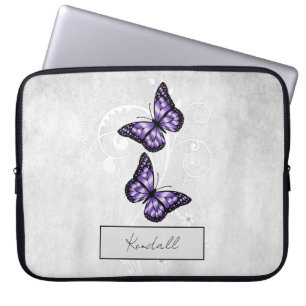 Brilliant Purple Butterflies Laptop Sleeve