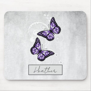 Brilliant Purple Butterflies Mouse Pad