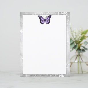 Brilliant Purple Butterfly Stationery
