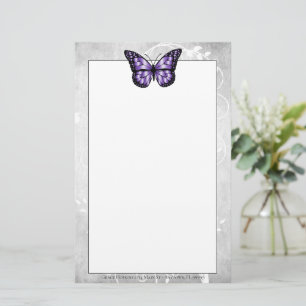 Brilliant Purple Butterfly Stationery