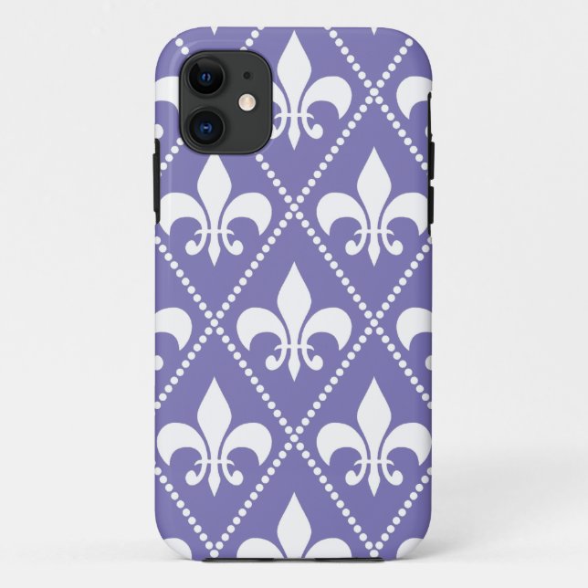 Brilliant Purple Fleur de Lis Case-Mate iPhone Case (Back)