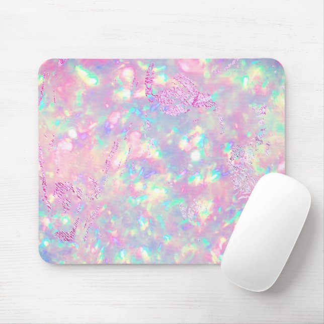 brilliant purple pink opal mouse pad (With Mouse)