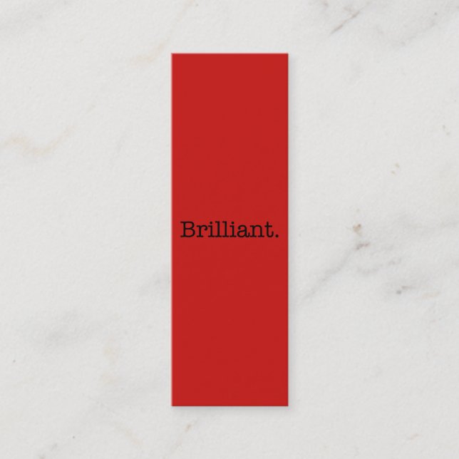 Brilliant Quote Poppy Red Trend Colour Template Mini Business Card (Front)