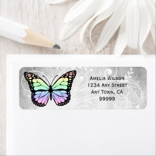 Brilliant Rainbow Butterfly Address Label Return Address Label