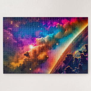 Brilliant Rainbow Heavenly Cloudy Universal Sky Jigsaw Puzzle