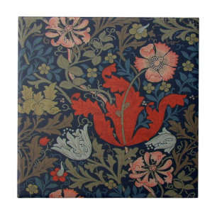 Brilliant Red Flower Compton Ceramics Ceramic Tile