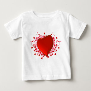 Brilliant Red Heart Baby T-Shirt