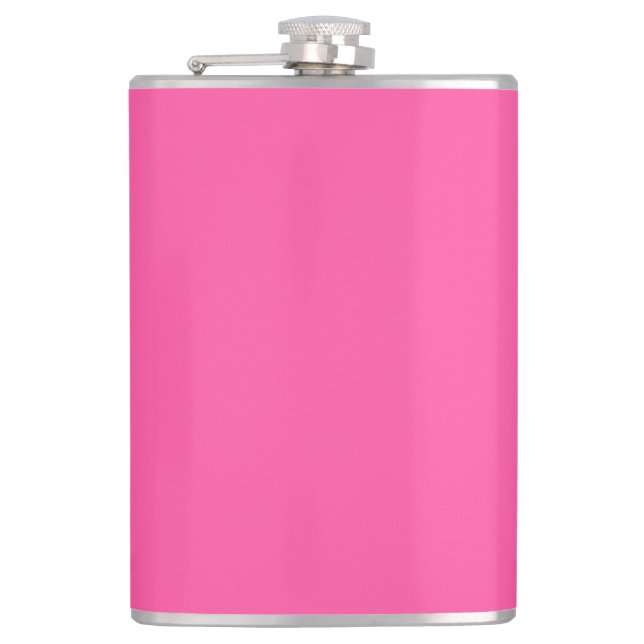 Brilliant rose  (solid colour)  hip flask (Front)