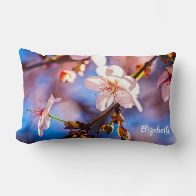 Brilliant Sakura Blossoms Lumbar Cushion (Front)