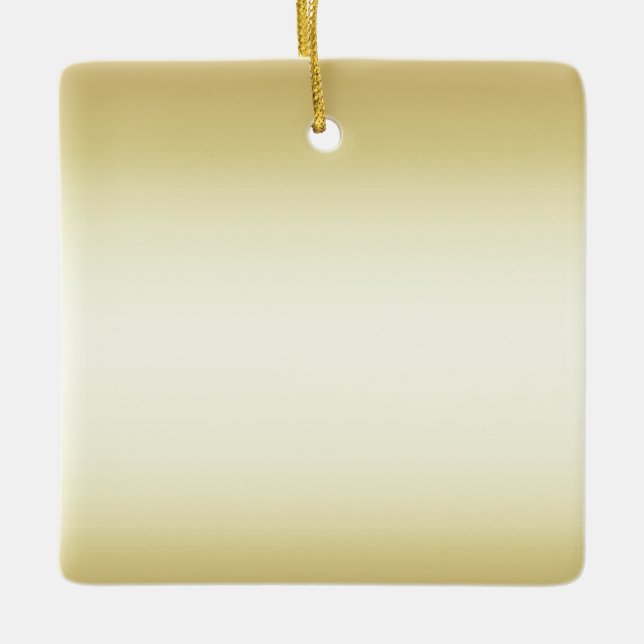 Brilliant shiny gold double sided ceramic tree decoration (Front)