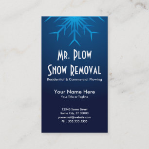 brilliant snowflake snow removal business card