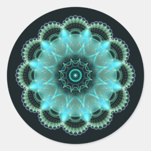 Brilliant star fractal mandala classic round sticker