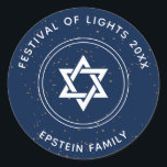 Brilliant Star Of David Classic Round Sticker<br><div class="desc">A modern star of David to celebrate the Festival of Lights. Easy to customise with your message. Part of Our Brilliant Hanukkah Collection.</div>