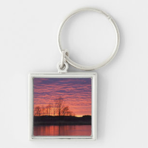 Brilliant sunset reflects into the Calamus River Key Ring