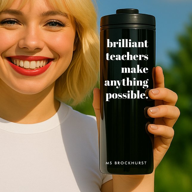 Brilliant Teacher Retro Stylish Black and White Thermal Tumbler (Creator Uploaded)