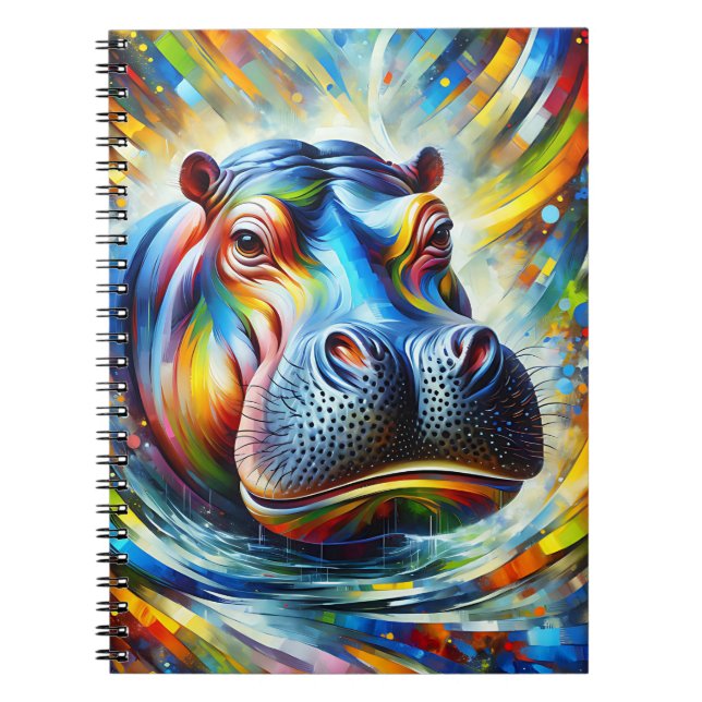 Brilliant Waterside Hippo Notebook (Front)
