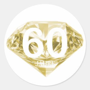 Brilliante 60 Jahre - Diamantene Hochzeit          Classic Round Sticker