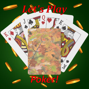 Brilliantly Colourful Fall Leaves Playing Cards