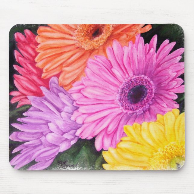 BRILLLIANT-COLORED GERBER DAISIES MOUSEPAD (Front)