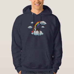 Brindle And White Boston Terrier Rainbow Memorial Hoodie