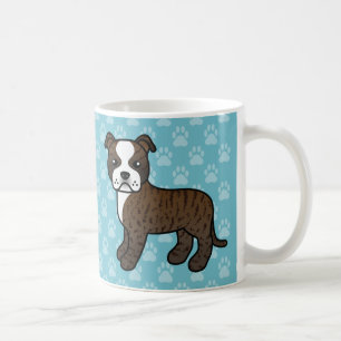 Brindle And White Staffordshire Bull Terrier Coffee Mug