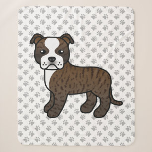 Brindle And White Staffordshire Bull Terrier Dog Sherpa Blanket