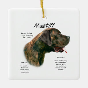 Brindle Apricot Mastiff History  Ceramic Ornament