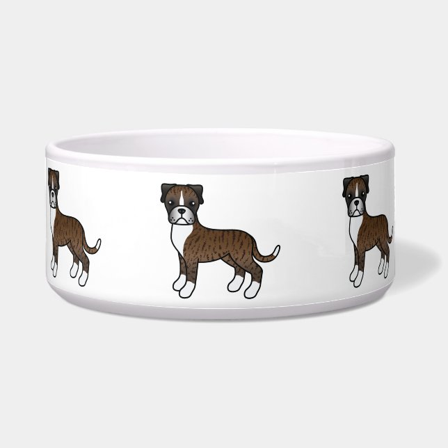 Brindle Boxer Cute Cartoon Dog (Front)