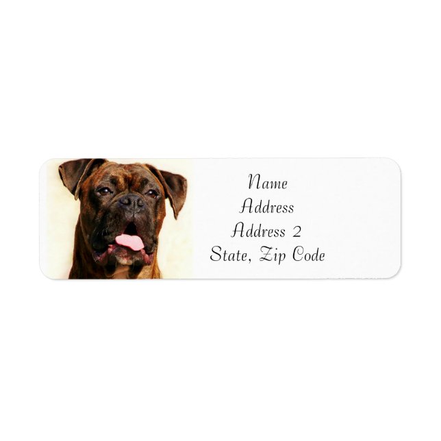 Brindle Boxer Dog Address Labels (Front)