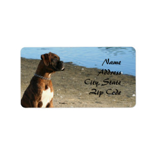Brindle Boxer dog Address Labels