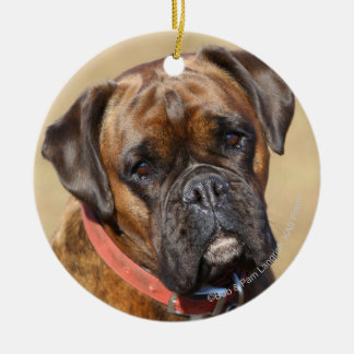 Brindle Boxer Dog Ceramic Tree Decoration