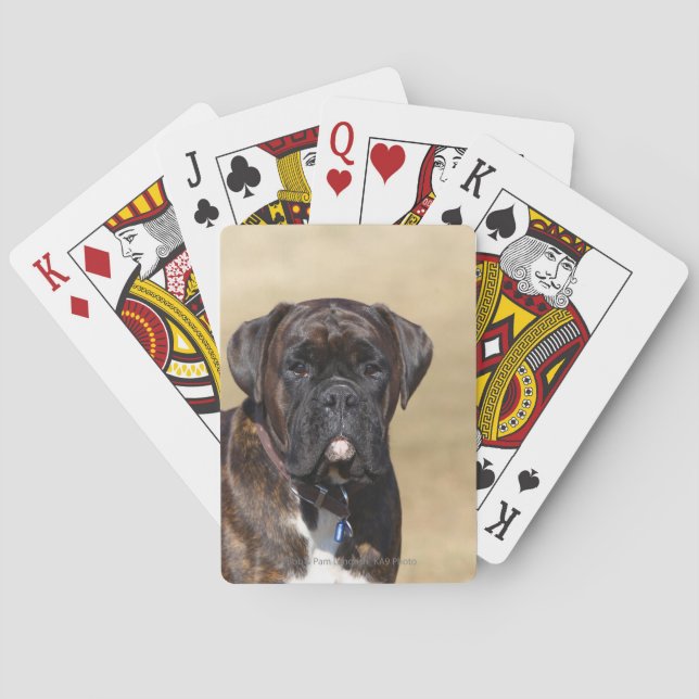 Brindle Boxer Dog Standing Playing Cards (Back)