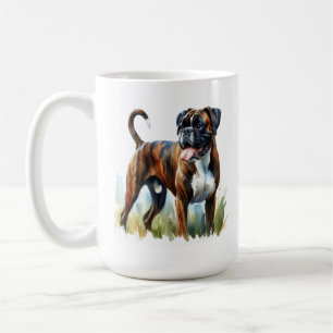 Brindle Boxer featured in Watercolor Coffee Mug
