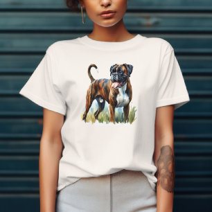 Brindle Boxer featured in Watercolor T-Shirt