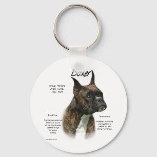 Brindle Boxer History Key Ring