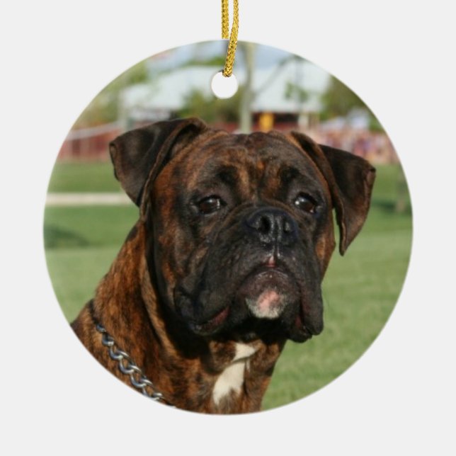Brindle boxer ornament (Front)