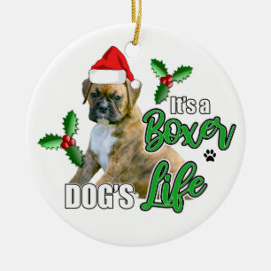 Brindle Boxer Puppy Christmas Ornament